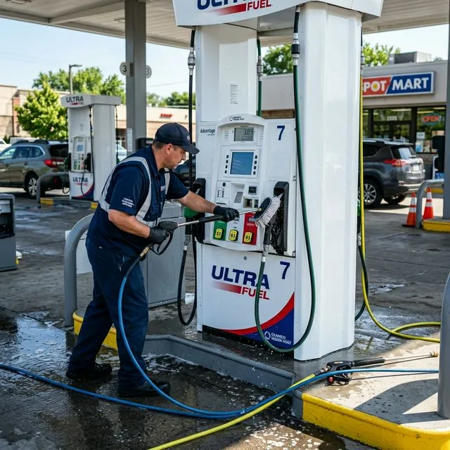 Gas station cleaning